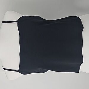 Express Elegant Knit Cropped Top‎ w Corset Seams Front & Back Black Sz:L